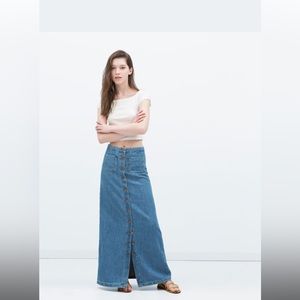 ZARA long denim skirt